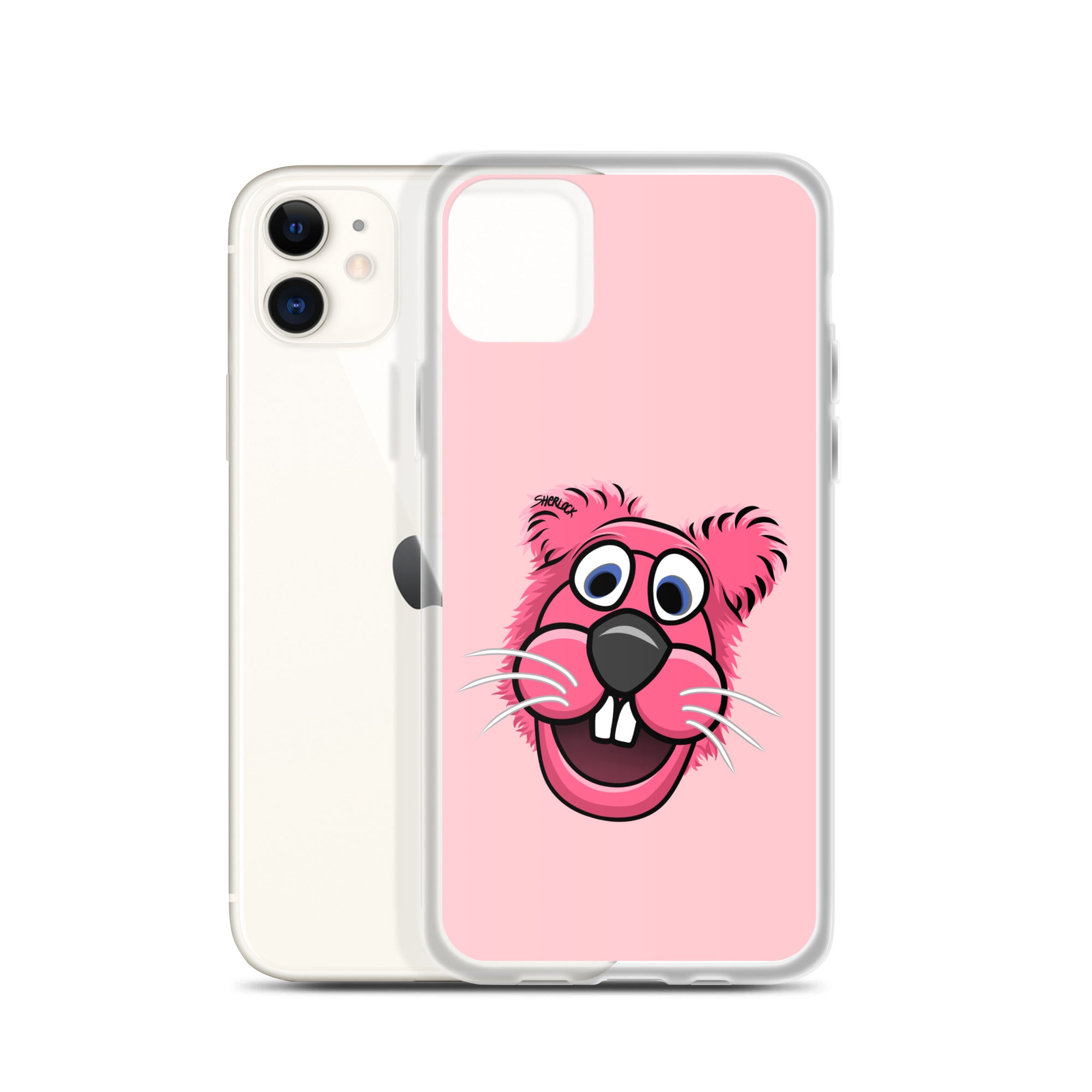 Sherlock The Squirrel iPhone Cover, Pink