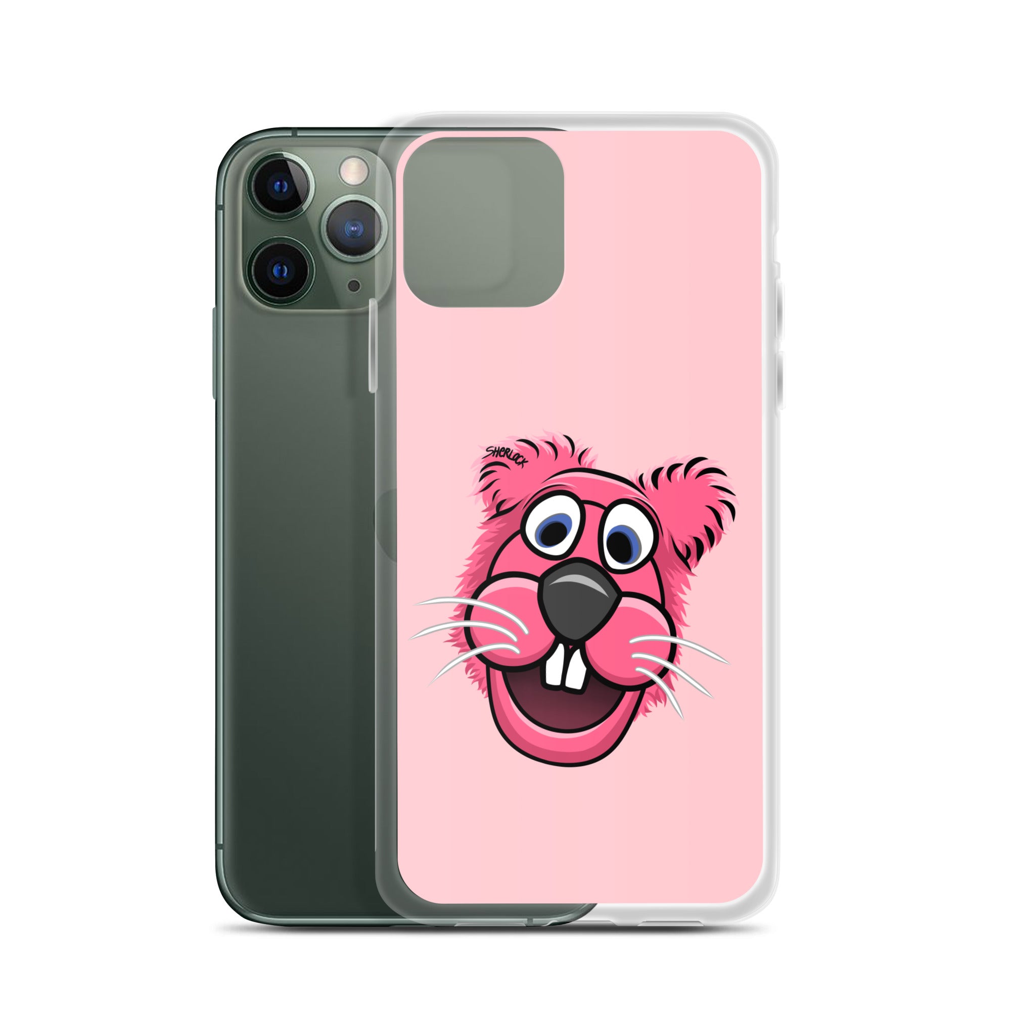 Sherlock The Squirrel iPhone Cover, Pink