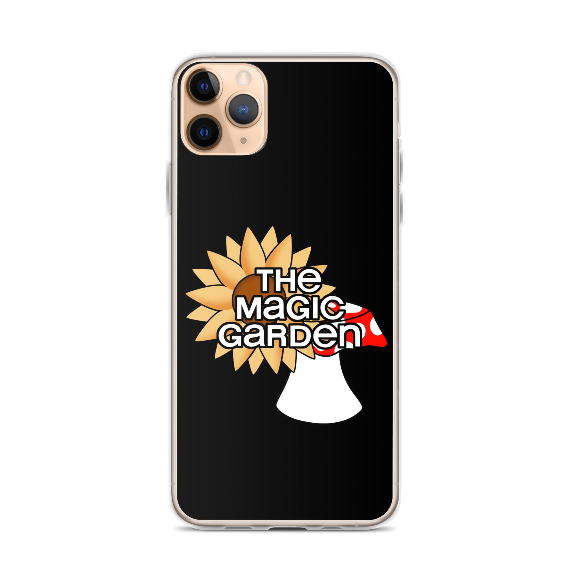 TMG Mushroom & Sunflower iPhone Cover, Black