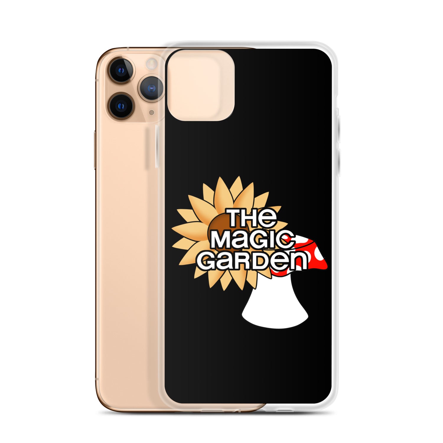 TMG Mushroom & Sunflower iPhone Cover, Black