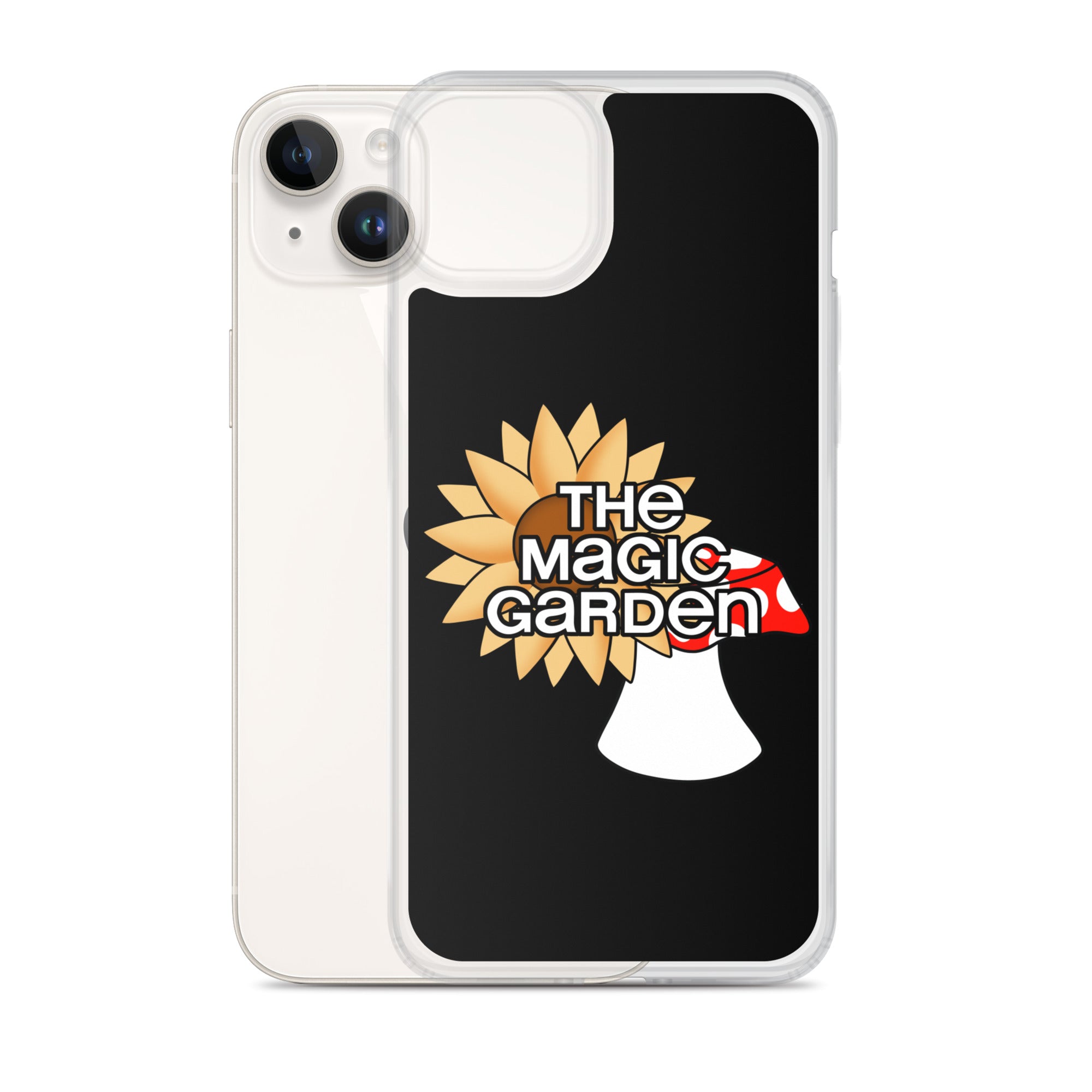TMG Mushroom & Sunflower iPhone Cover, Black