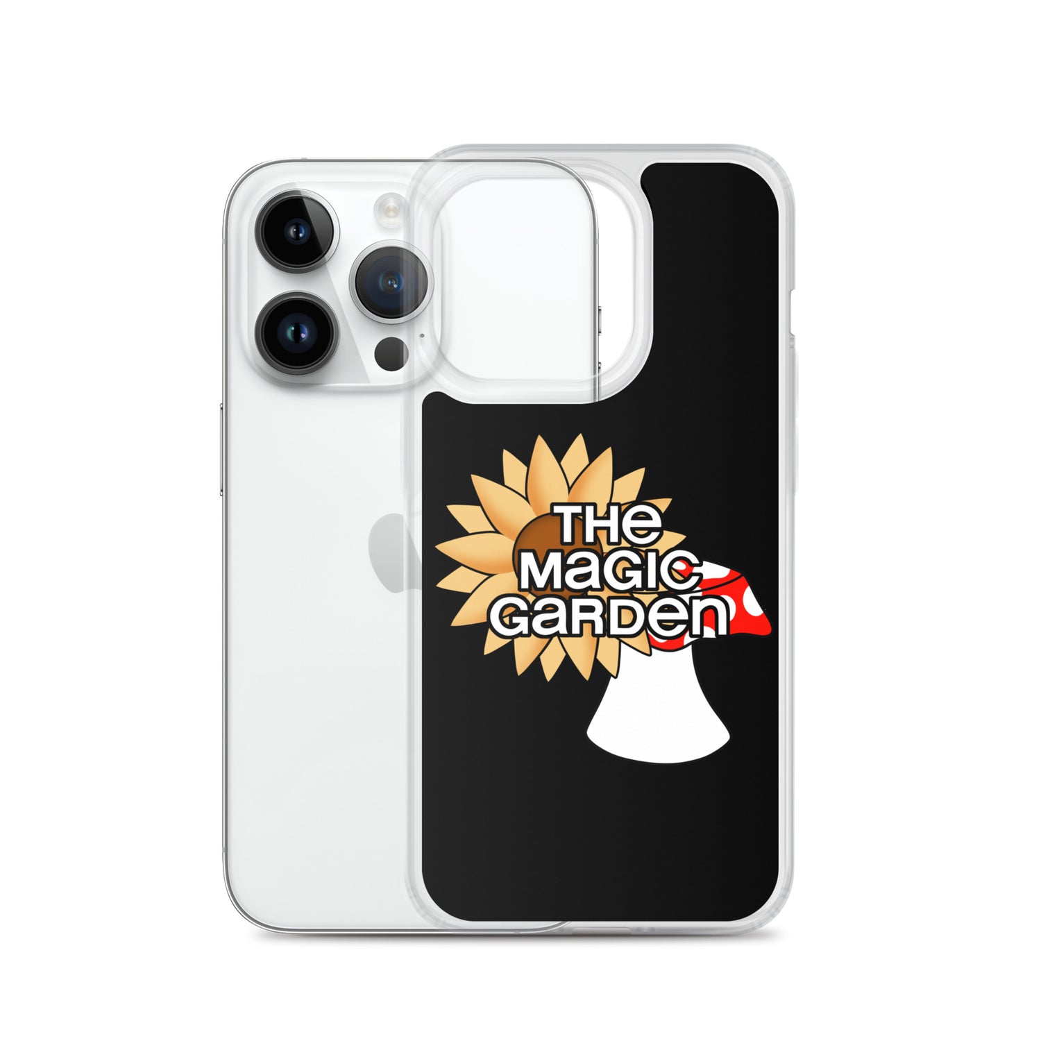 TMG Mushroom & Sunflower iPhone Cover, Black