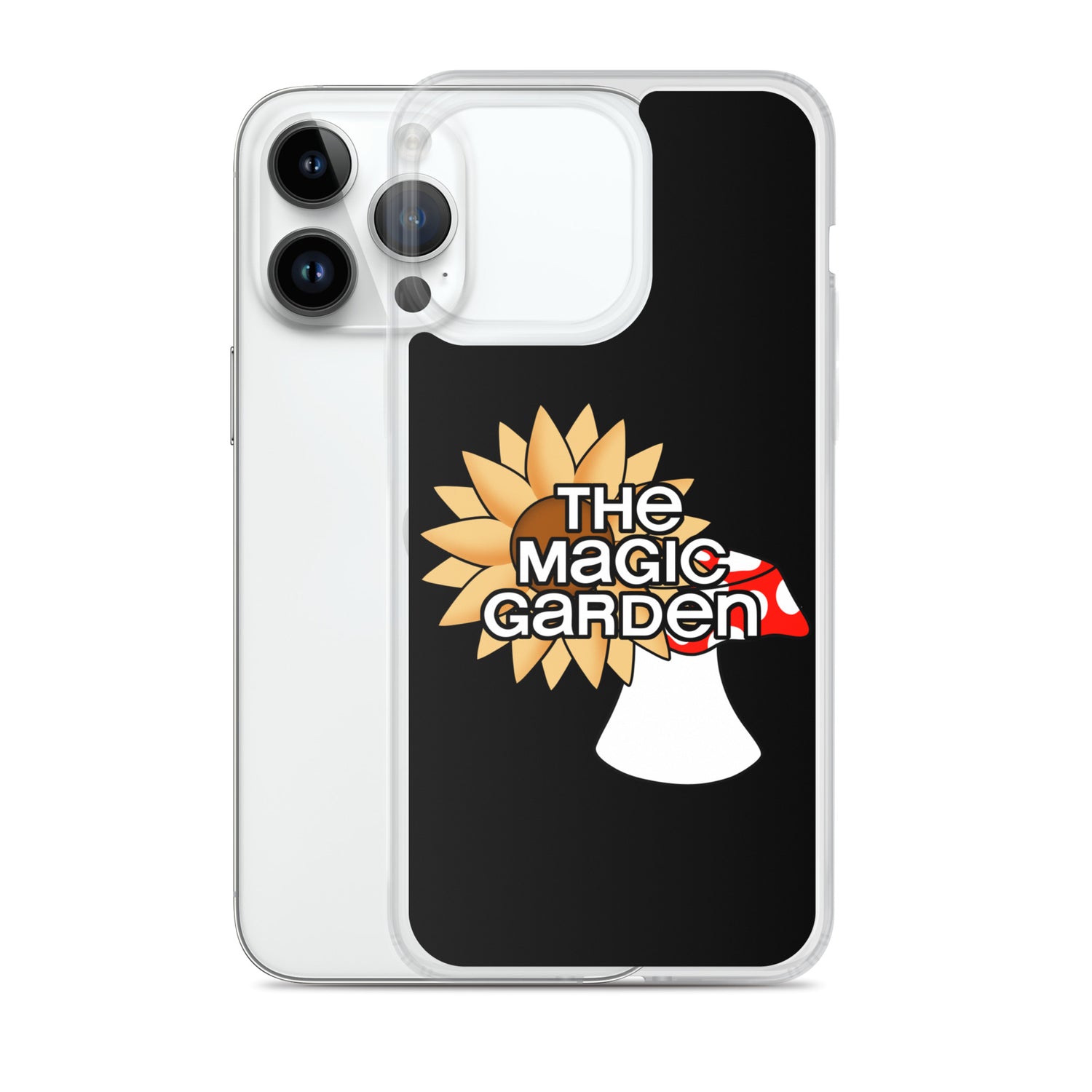 TMG Mushroom & Sunflower iPhone Cover, Black