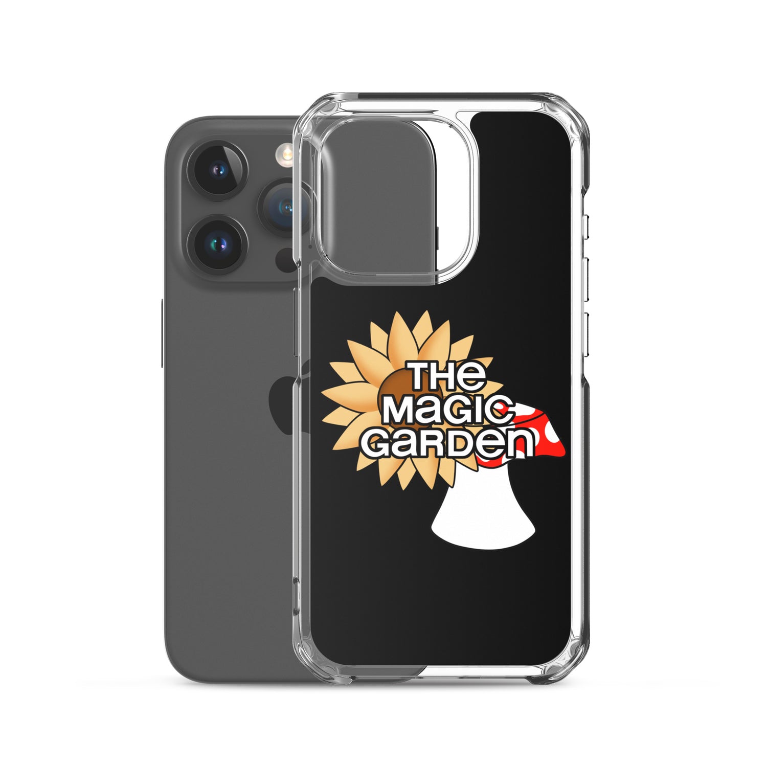 TMG Mushroom & Sunflower iPhone Cover, Black