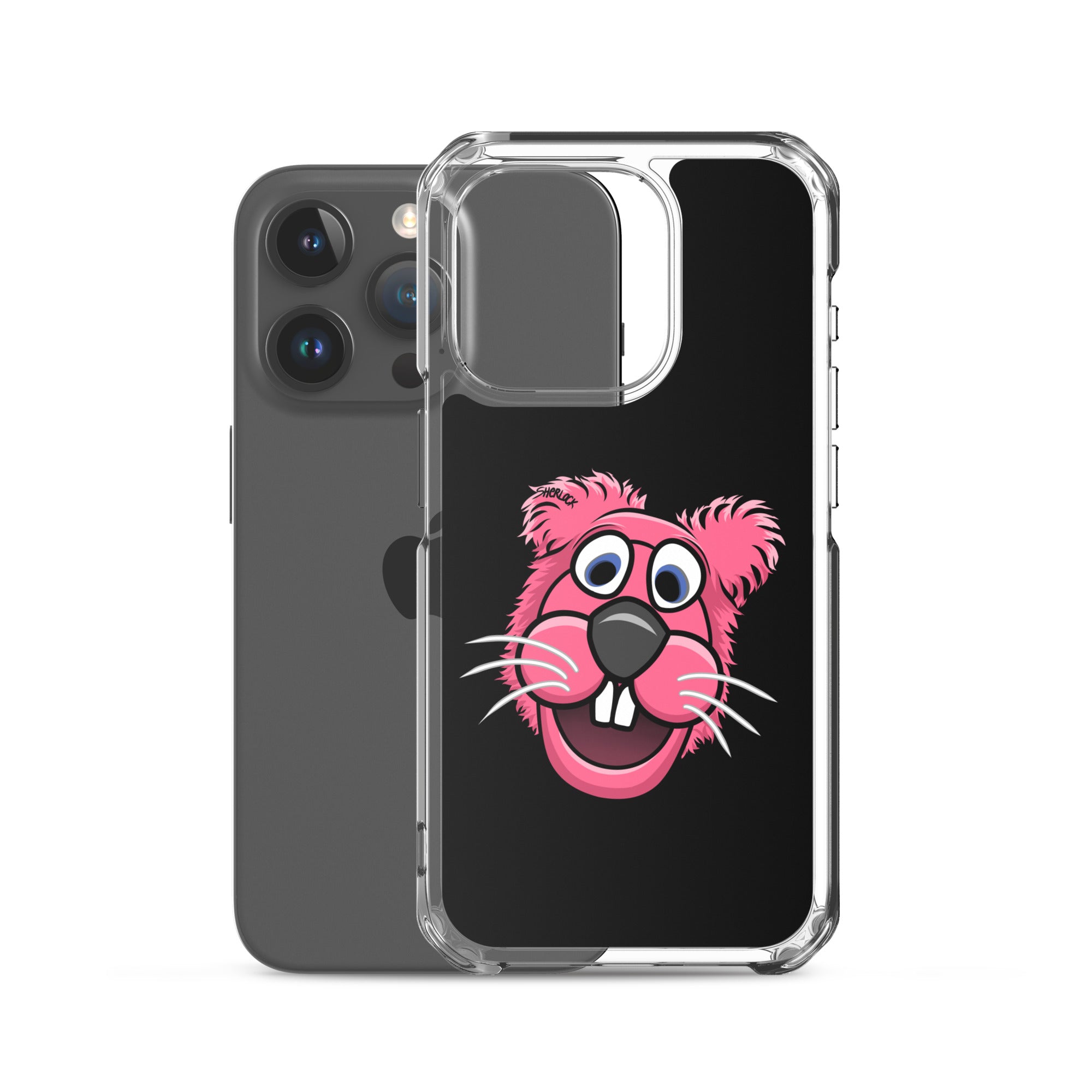 Sherlock The Squirrel iPhone Cover, Black