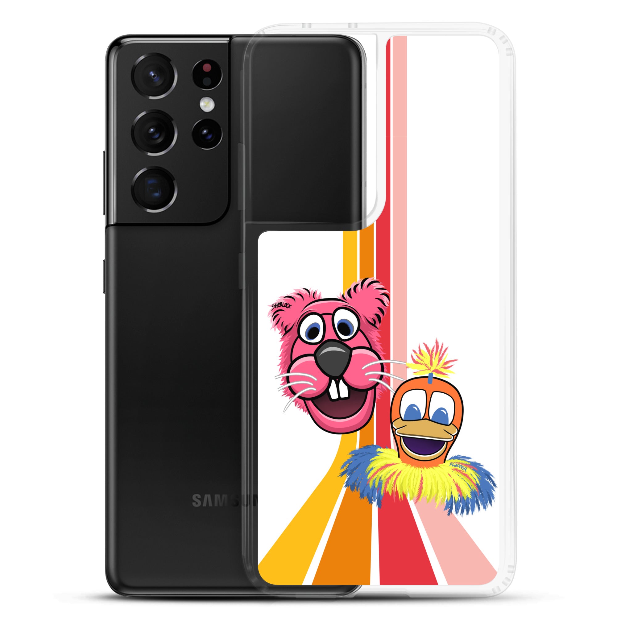 Sherlock & Flapper Samsung Phone Cover, White