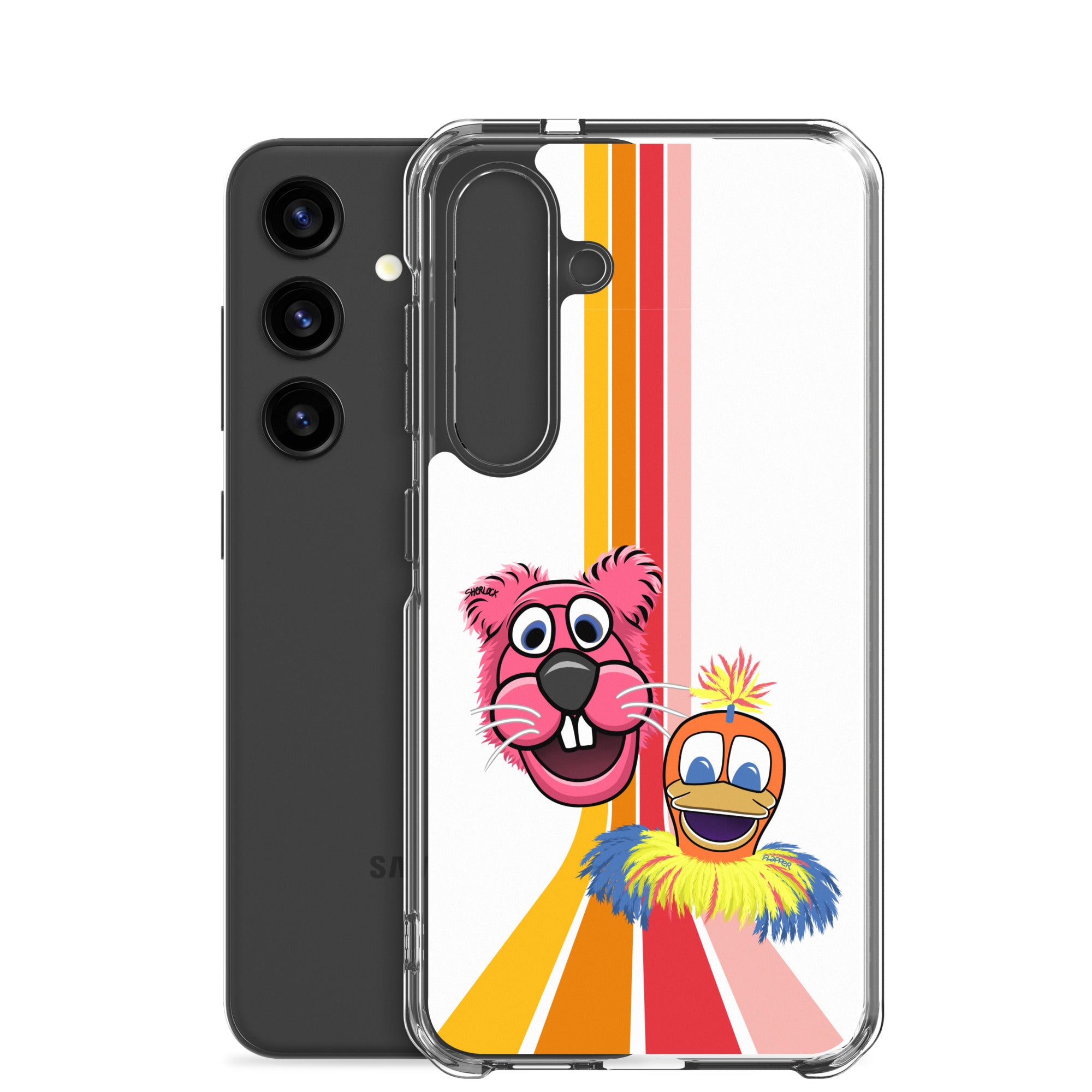 Sherlock & Flapper Samsung Phone Cover, White